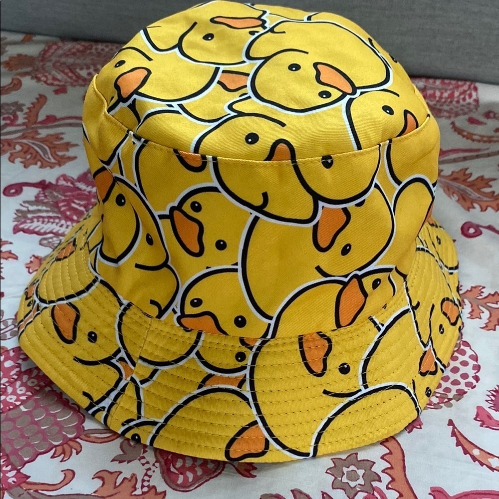 Yellow and Orange Smiley Face Bucket Hat - Picture 2 of 3